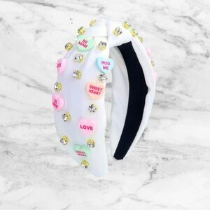 Brand New - white headband with conversation hearts